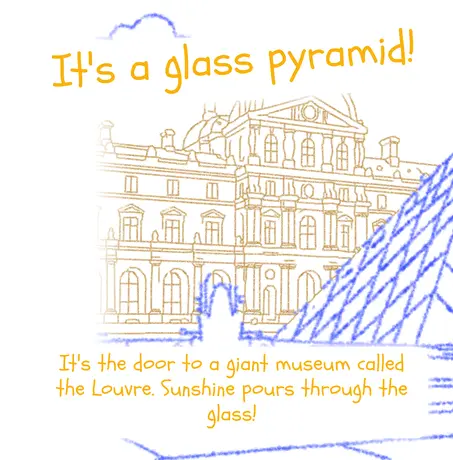 It's a glass pyramid! The door to a giant museum called the Louvre